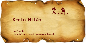 Krein Milán névjegykártya